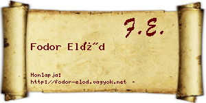 Fodor Előd névjegykártya