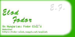 elod fodor business card